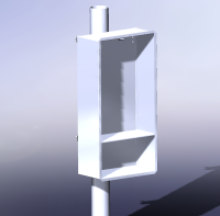 Bayliss® АКБ-Пост-2*200+ (SideBOX-2×200 Plus) Уличный аккумуляторный шкаф навесной для АКБ 2×200Ач 300×600×1200mm, материал- оцинкованная листовая сталь S-2.0мм с зубчатым креплением до d260